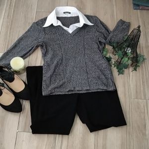 Notations layered sweater